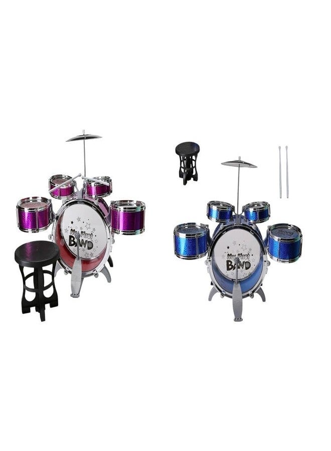 OOTLO Jazz Drum Set Big Size Musical Drum Set with 5 Drums, Cymbal and Chair Musical Toy - Image 3